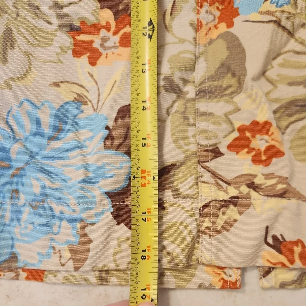 Eddie Bauer Women's‎ Beige & Floral Cargo Mini Skirt Size 12 Cotton #JJ913